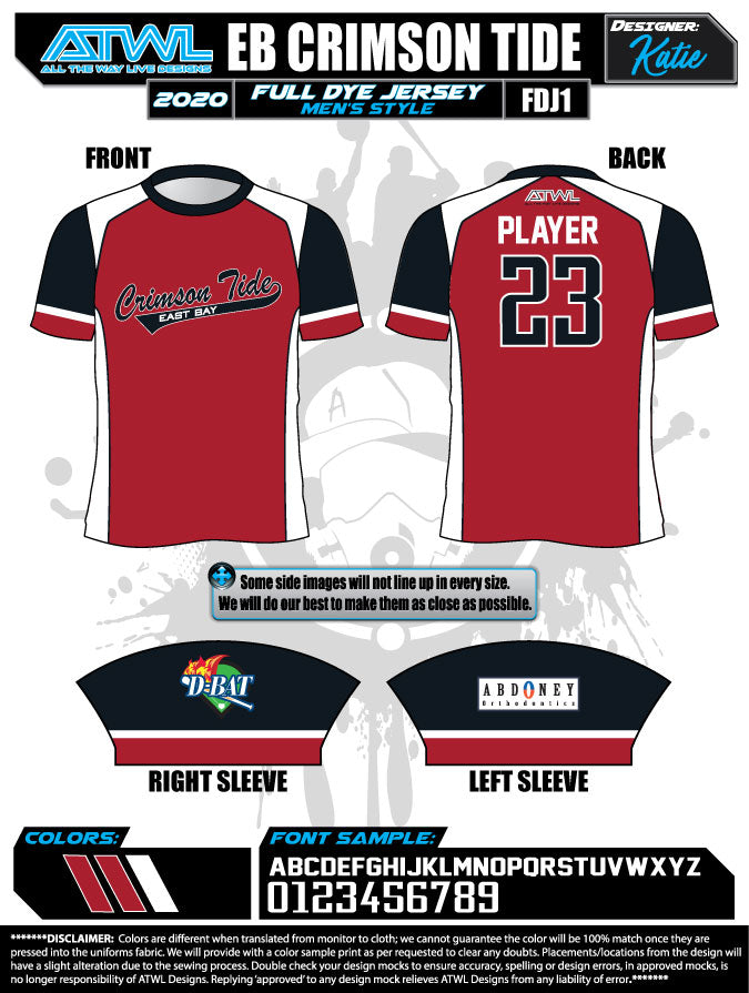 East Bay Spring 2020 Baseball Jerseys