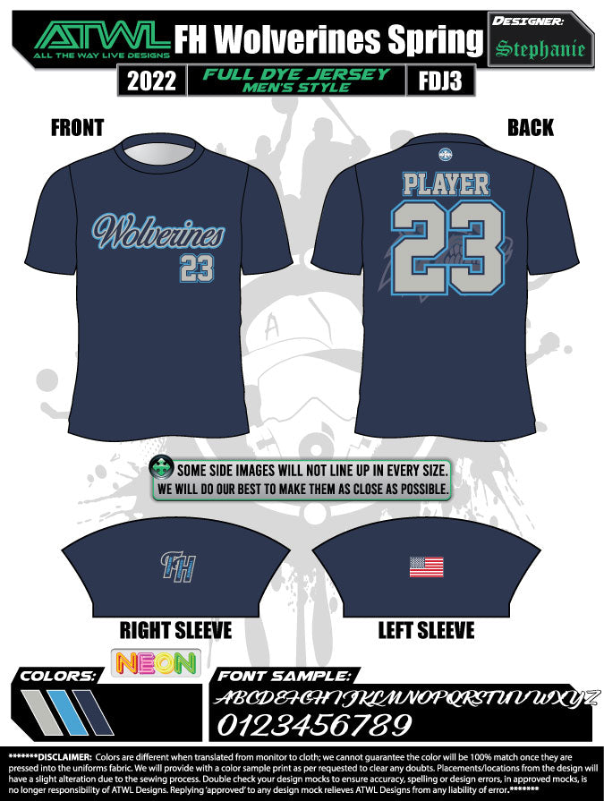 Wolverines Practice Full dye Crew Neck Jersey
