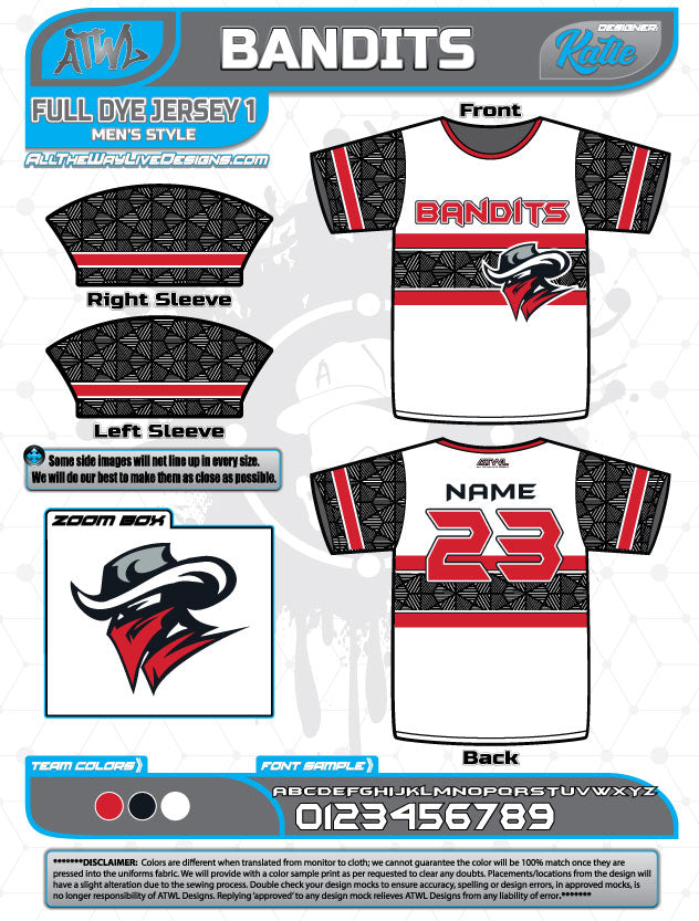 Bandits 10U Full Dye Jersey