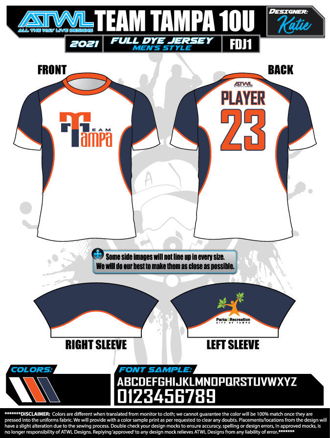 Team Tampa White Men's Full Dye Jersey