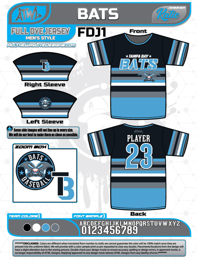 Tampa bay Bats Astros Style Full Dye Jersey