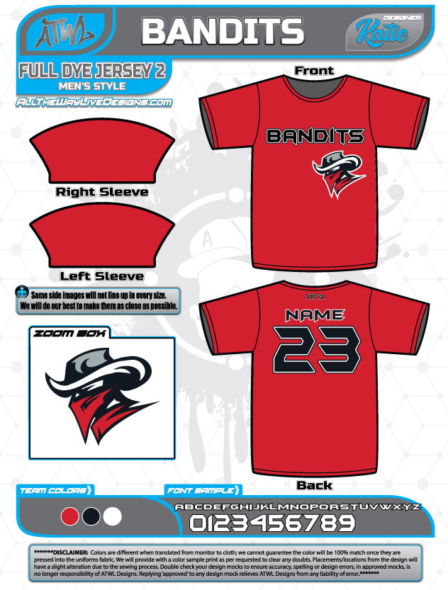 Bandits 10U Full Dye Jersey
