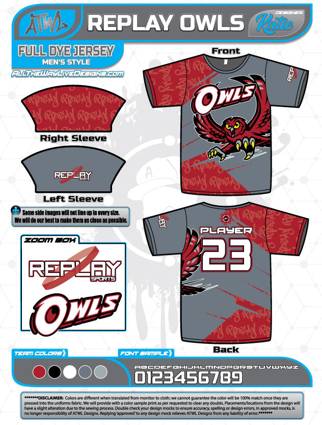 REPLAY OWLS FULL-DYE JERSEYS