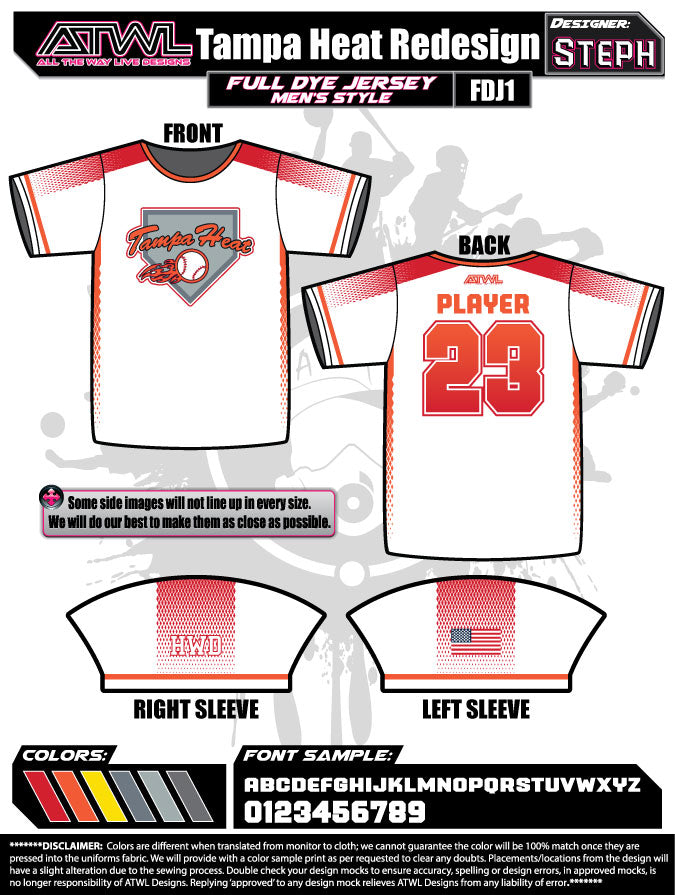 Tampa Heat Full Dye Raglan Jersey