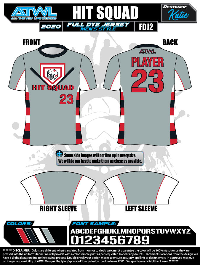 Hit Squad Grey Full Dye Men's Jersey
