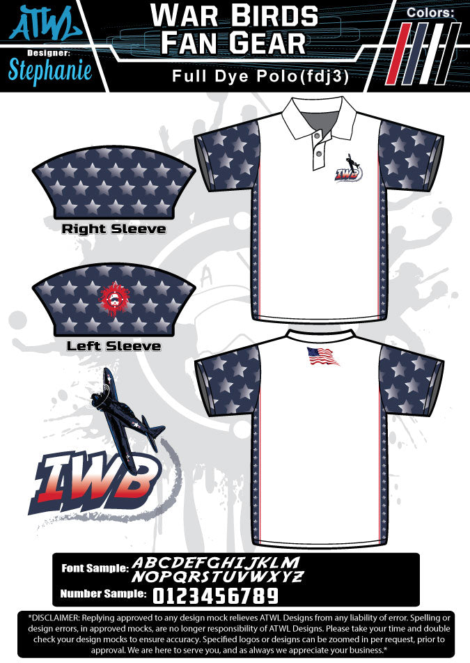 WAR BIRDS MENS FULL-DYE POLO