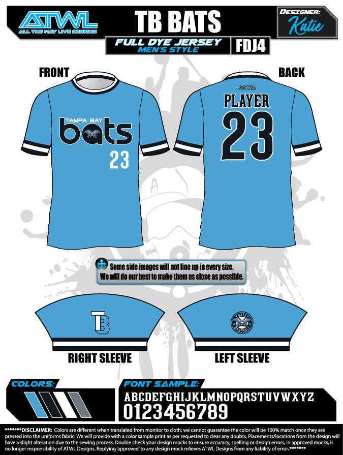 Tampa bay Bats Retro Full Dye Jersey