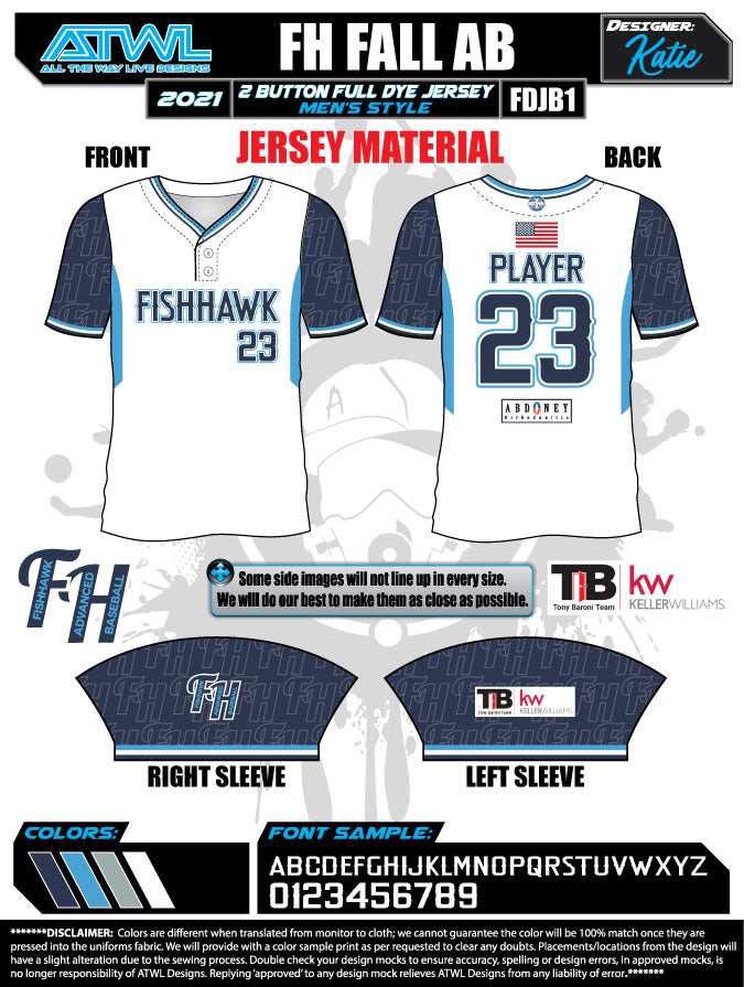 Fishhawk Advanced Baseball 2021 2-Button Men's Jersey