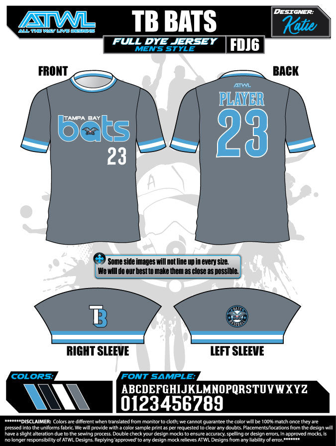 Tampa bay Bats Retro Full Dye Jersey