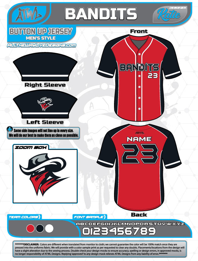 Bandits 10U Full Dye Jersey