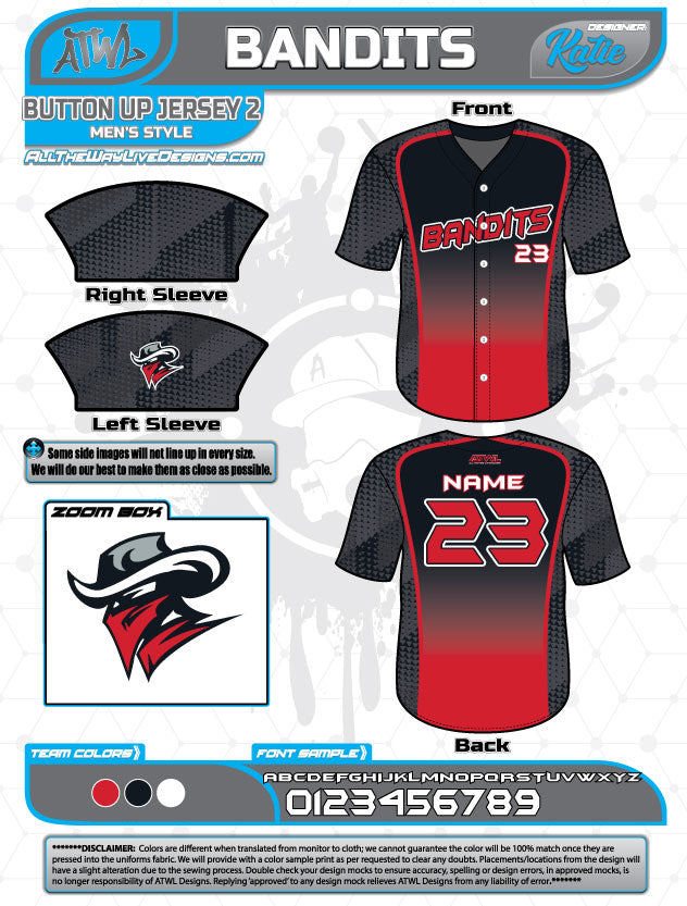 Bandits 10U Full Dye Jersey