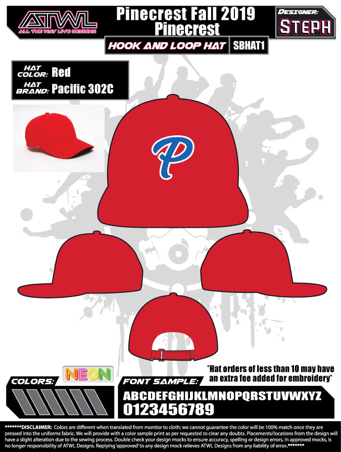 Pinecrest Fall League Hats