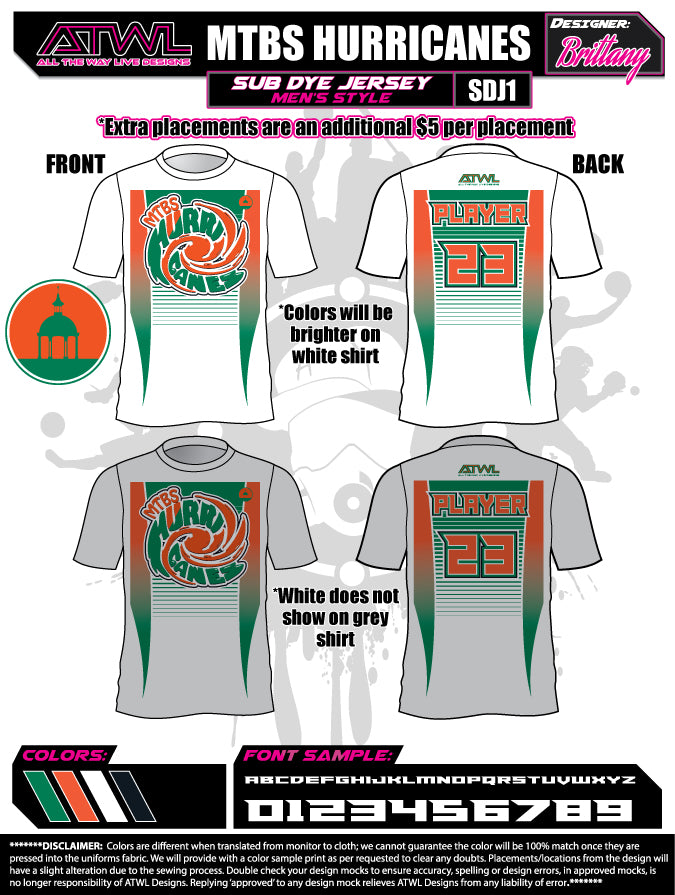 Miss Tampa Bay Softball Men's Sub Dyes