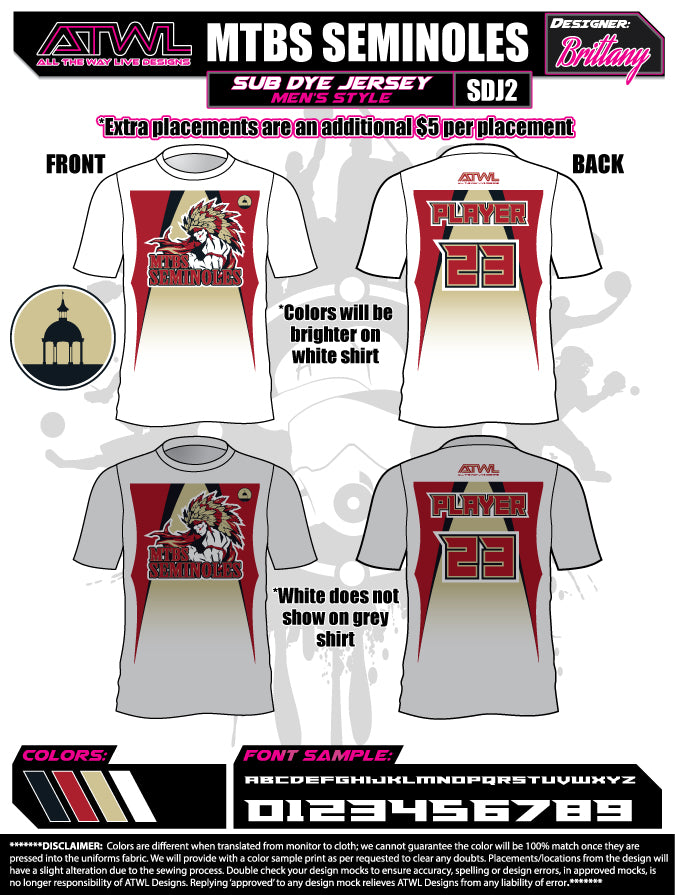 Miss Tampa Bay Softball Men's Sub Dyes