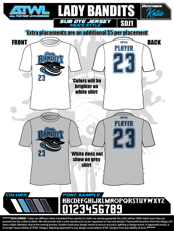 Lady Bandits Men's Sub Dye Jersey
