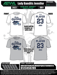 Lady Bandits Men's Sub Dye Jersey