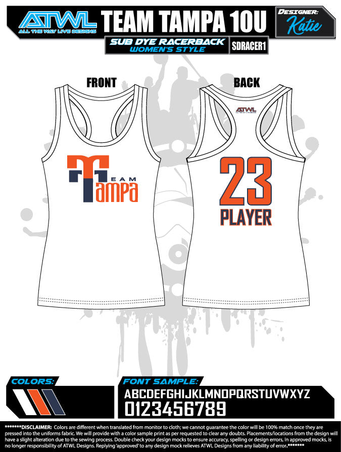 Team Tampa Sub Dye Women's Racerback