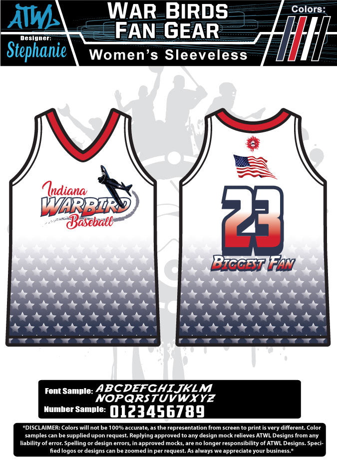 WAR BIRDS WOMENS SLEEVELESS JERSEY