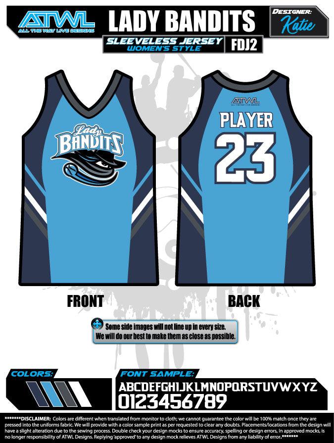 Lady Bandits  Women's Sleeveless Jersey