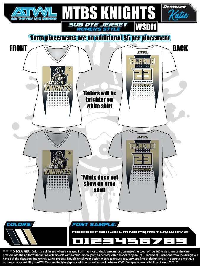 Miss Tampa Bay Softball Women's Sub Dyes