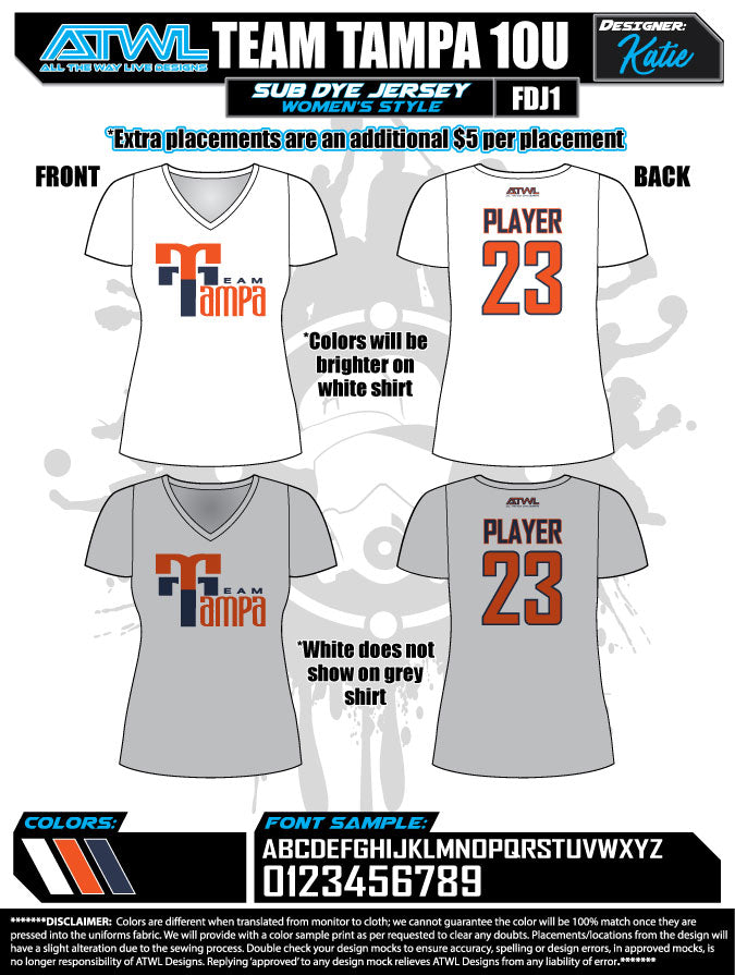 Team Tampa Women's Sub Dye Jersey
